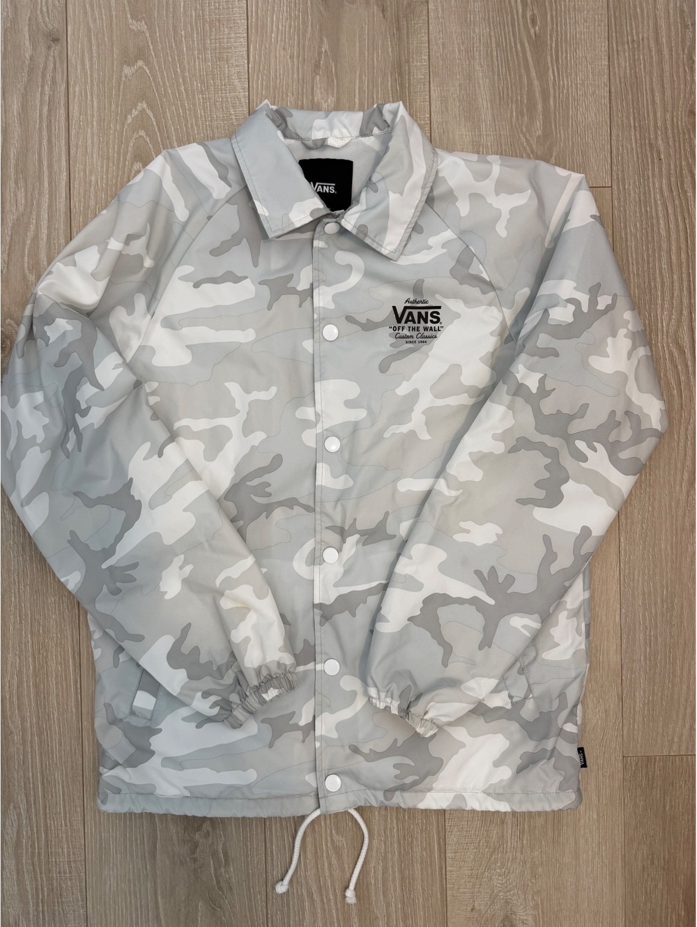 Vans white camo coach jacket